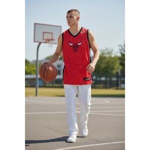 NBA Chicago Bulls Ultra Game Court Exclusive Muscle Tank Top Red Black Medium